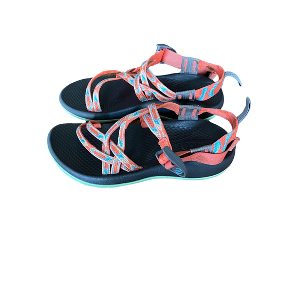 Chaco Z1 EcoTread Kids Sandal Waterproof Sports Orange Blue Straps SZ 3 - Picture 3 of 8